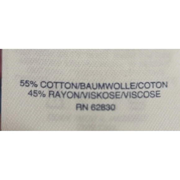 Lands End Hawaiian Camp Shirt Sz L Bright Blue/Red Rayon Cotton Blend **EUC ** - Picture 4 of 4